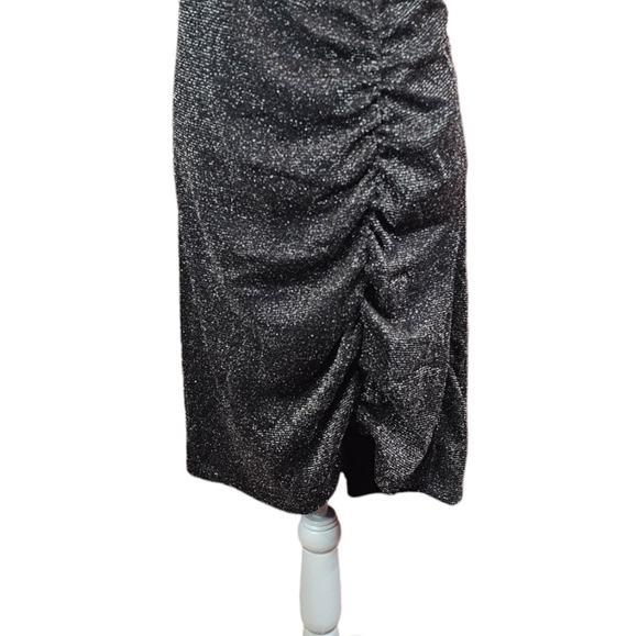 TORRID At The Knee black Glitter Knit Cinched Bodycon Skirt SIZE 26 new year - Picture 8 of 11